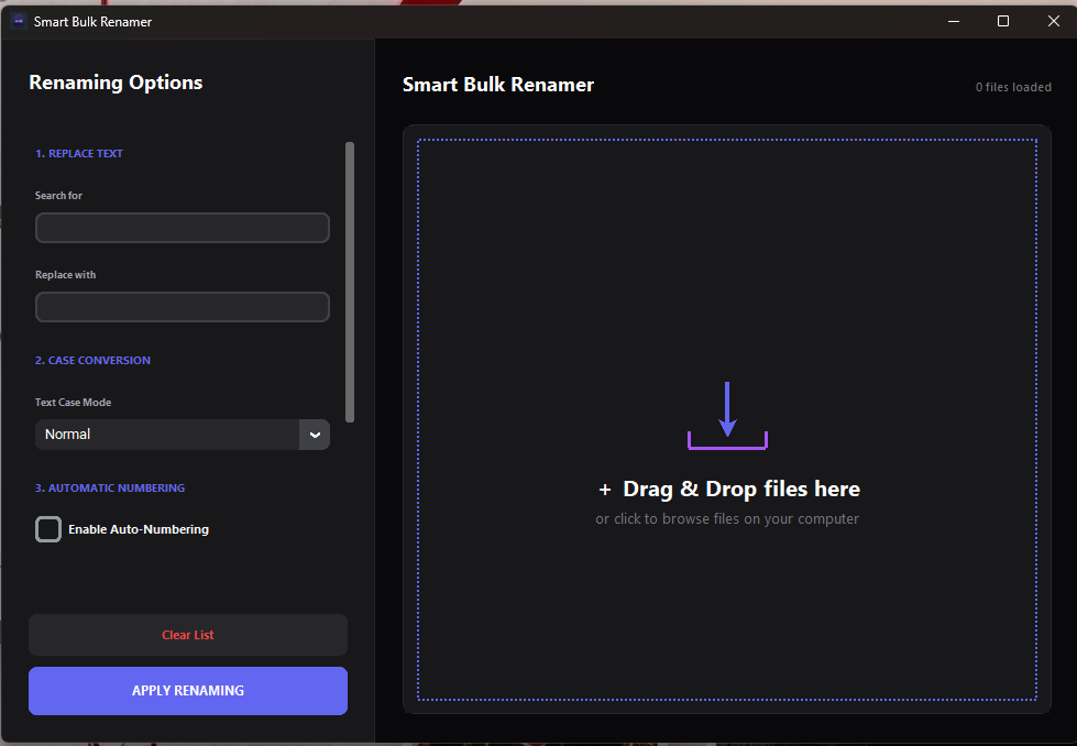Smart Bulk Renamer App Screenshot